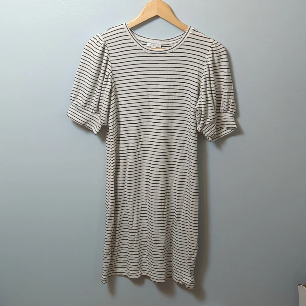 Daily Ritual Puffed Sleeves Striped Dress - Picture 2 of 8